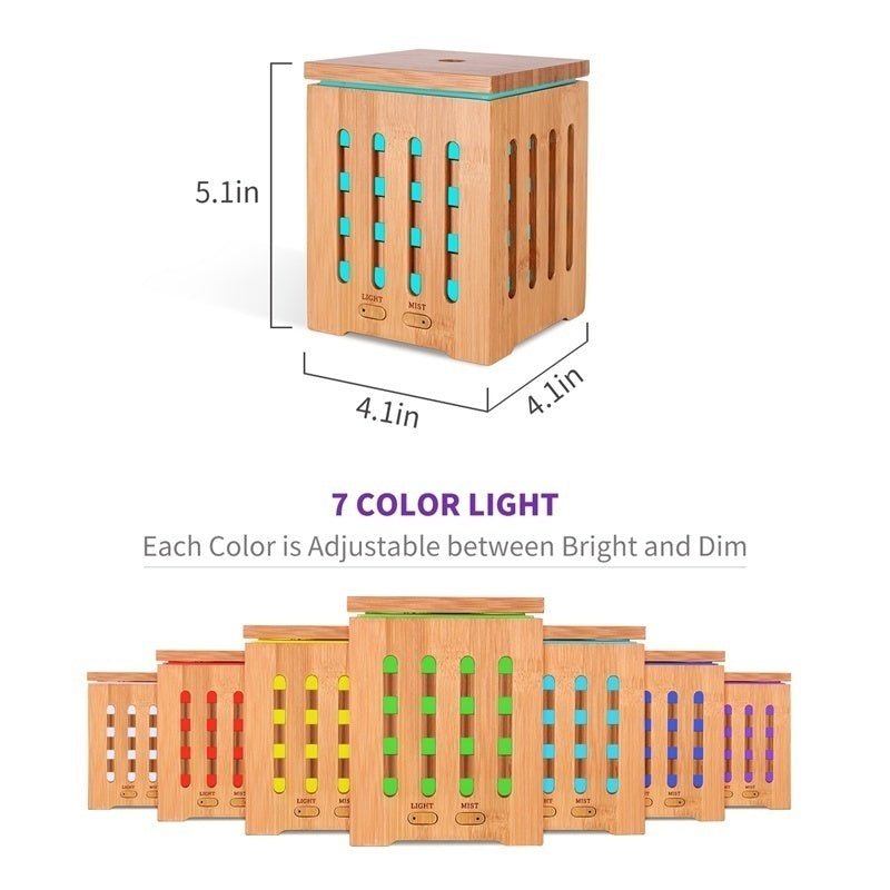 Nature Bamboo Aromatherapy Diffuser 200ml Ultrasonic Aroma Essential Oil Humidfier Diffuser