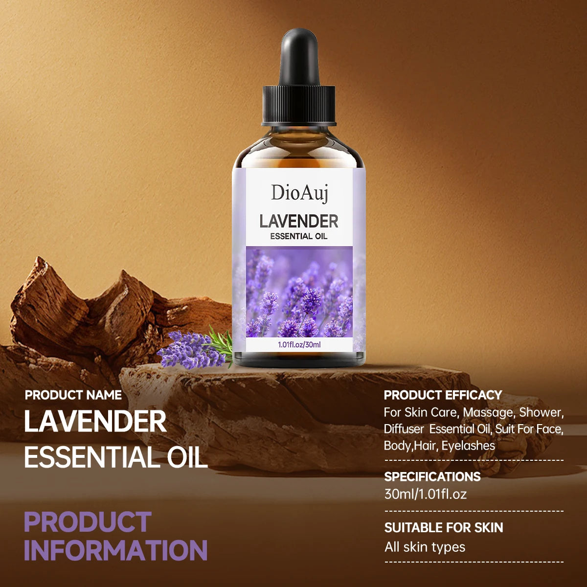 30ml/1.01fl.oz LAVENDER Essential Oil for Humidifier, Facial, Skin Care, Aromatherapy, Hair Care, Scalp and Body Massage