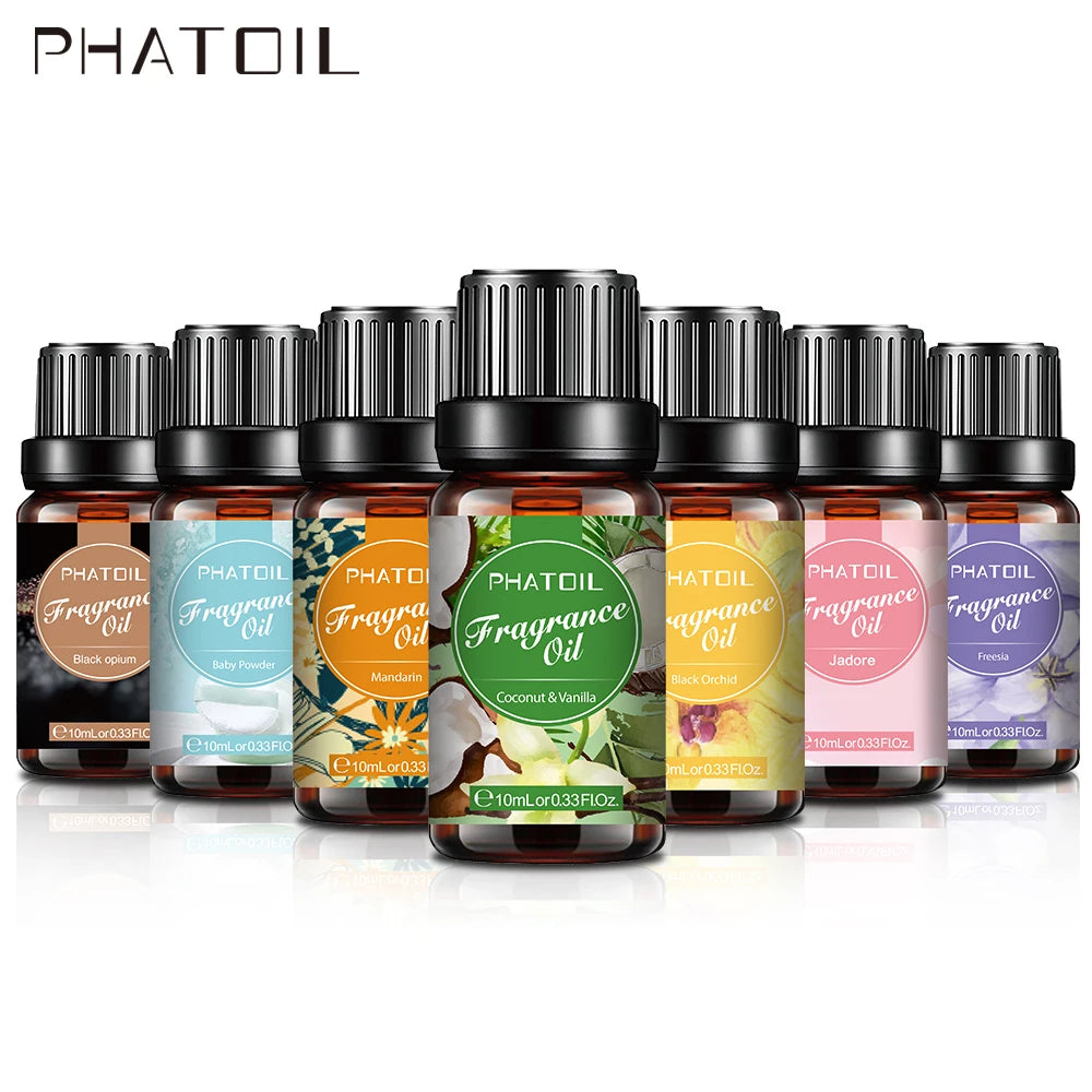 PHATOIL 10ml Fragrance Oil for Candles Making Diffuser Coconut Vanilla Coffee Black Opiumm Angel La Vie Est Belle Bubble Gum