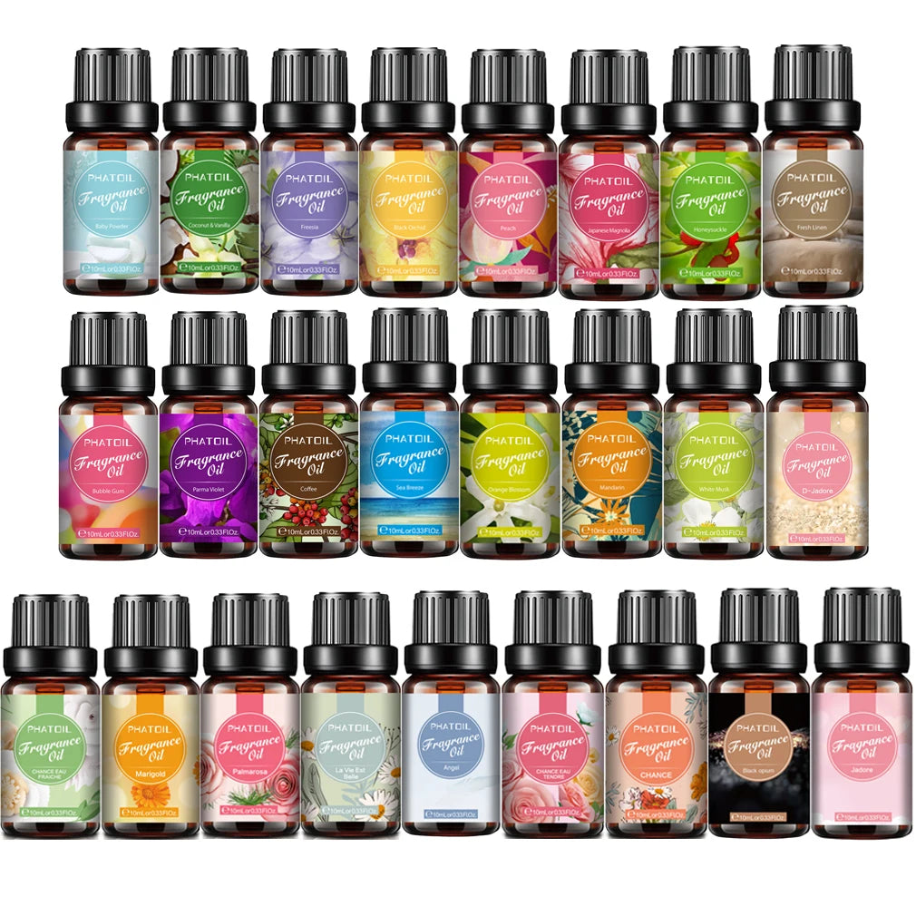 PHATOIL 10ml Fragrance Oil for Candles Making Diffuser Coconut Vanilla Coffee Black Opiumm Angel La Vie Est Belle Bubble Gum