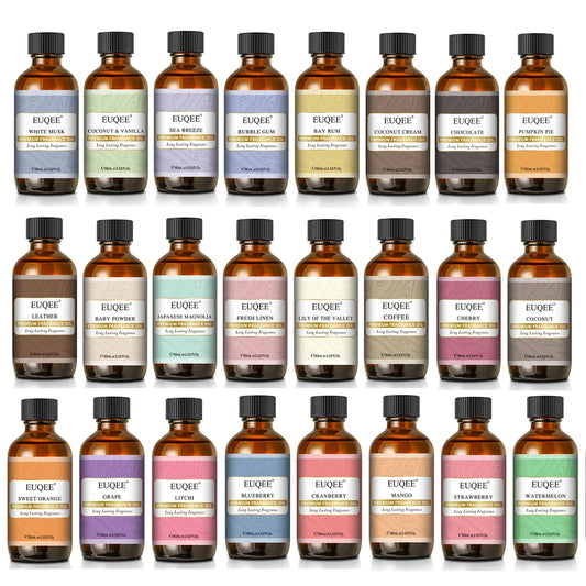 EUQEE Aromatic Essential Oil Coconut Lilac Freesia Leather Strawberry Mango Watermelon Green Tea Fragrance Oil for Men and Women