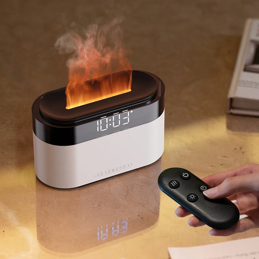 New Clock Air Humidifier Home Colorful Lamp Usb Charge Remote Control Essential Oil Spray Aroma Diffuser Alarm Clock Humidifiers