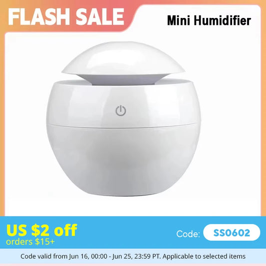 Mini Humidifier Usb Aromatherapy Machine Car Mounted Air Purifier Indoor Facial Hydration Night Colorful Atmosphere Light