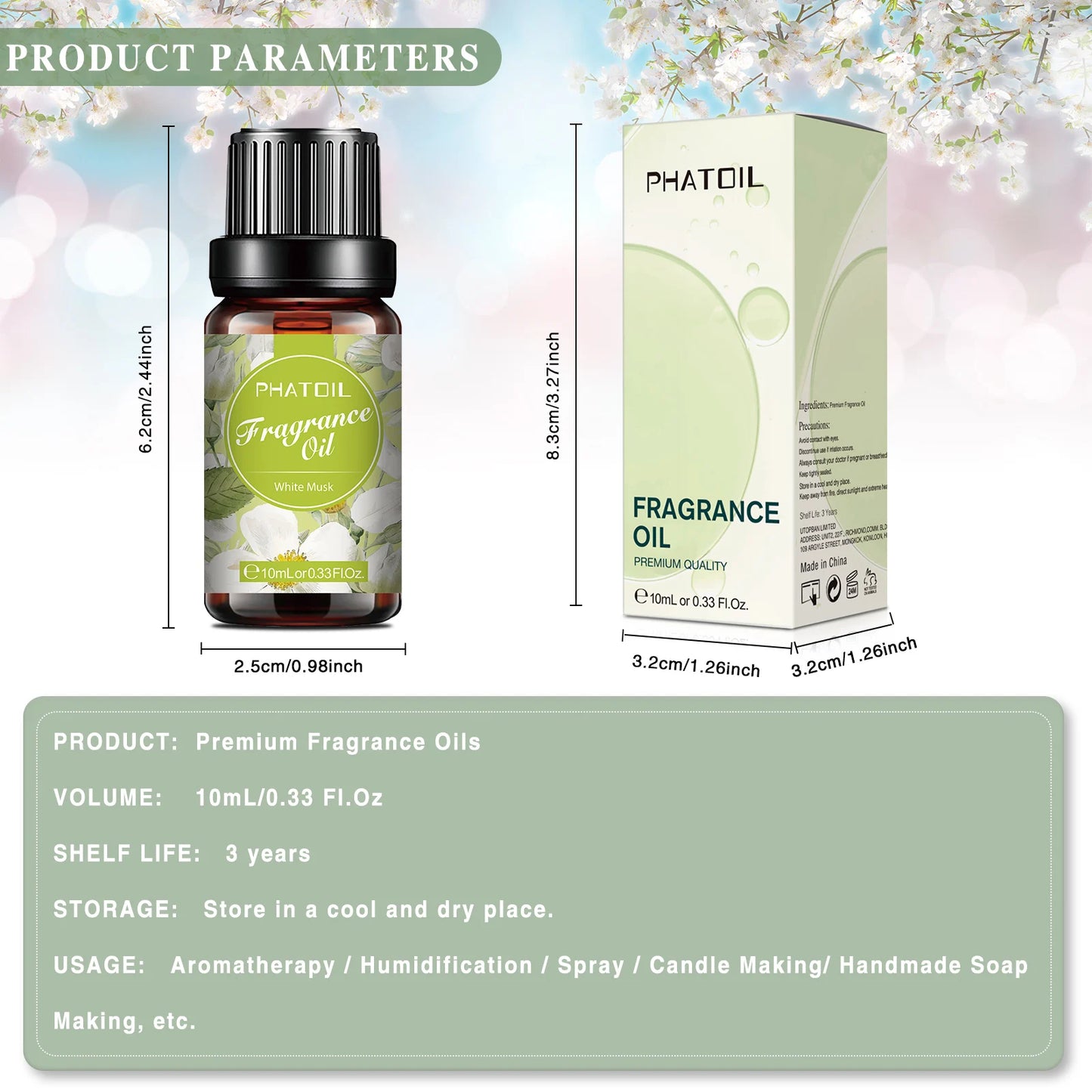 PHATOIL 10ml Fragrance Oil for Candles Making Diffuser Coconut Vanilla Coffee Black Opiumm Angel La Vie Est Belle Bubble Gum